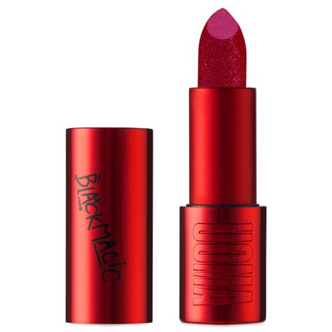 Rock the Bold Lip Look with Uoma Black Magic Captivating Magic Glossy Lipstick in Affection